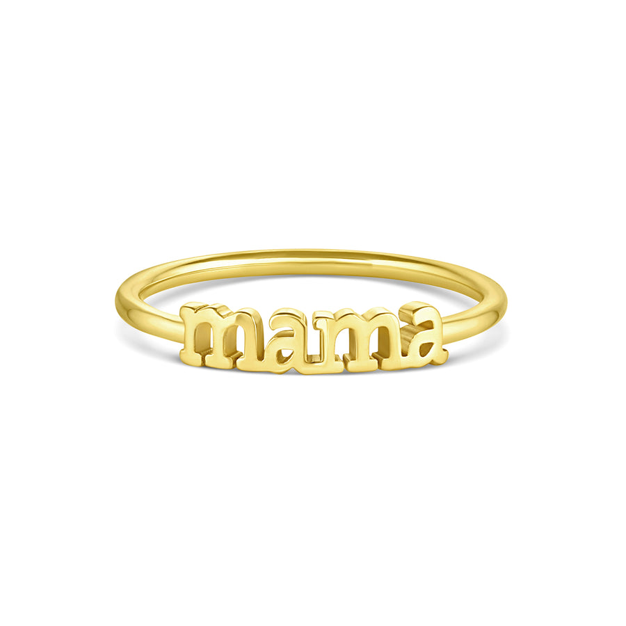 mama ring in 14k yellow gold.