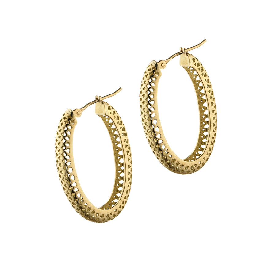 18K gold oval hoop earrings