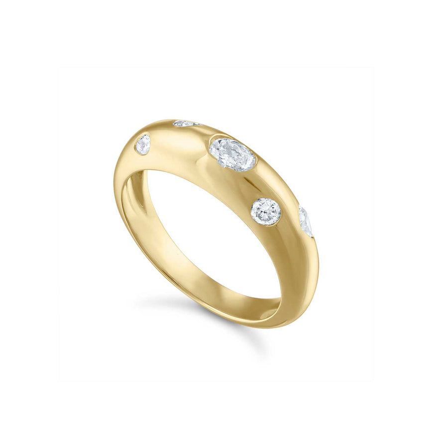 Ellipse Diamond Dome Ring