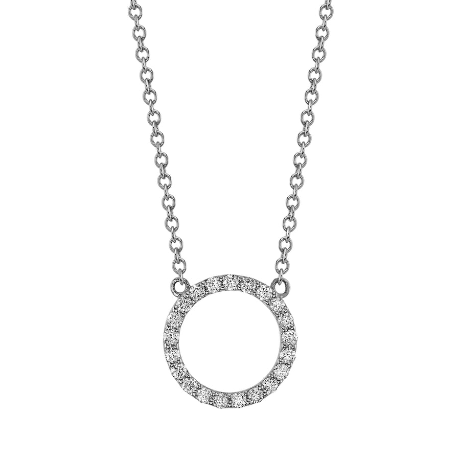 diamond circle necklace in 14K white gold