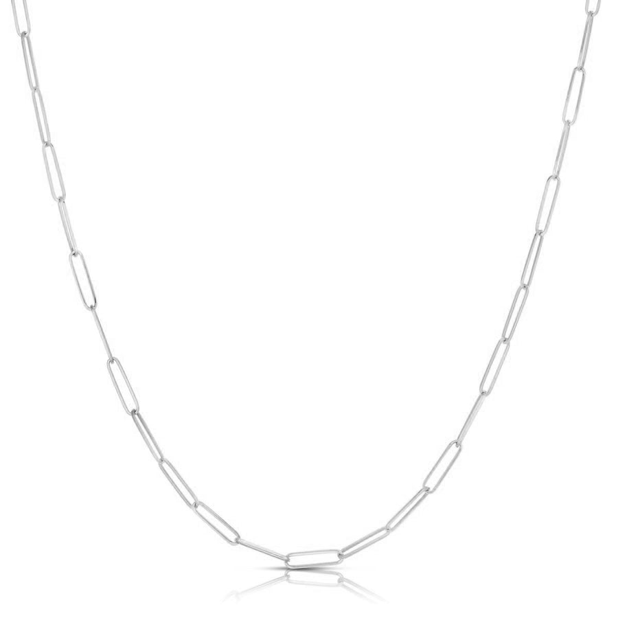14k white gold link chain necklace