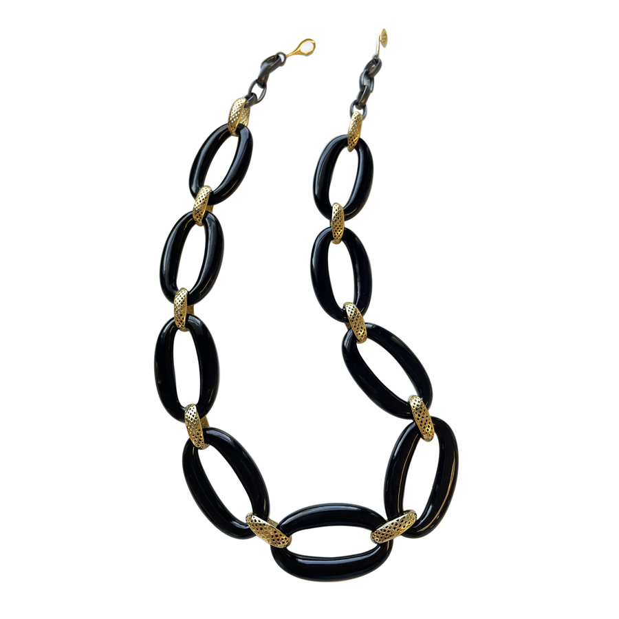 Black Onyx Link Necklace